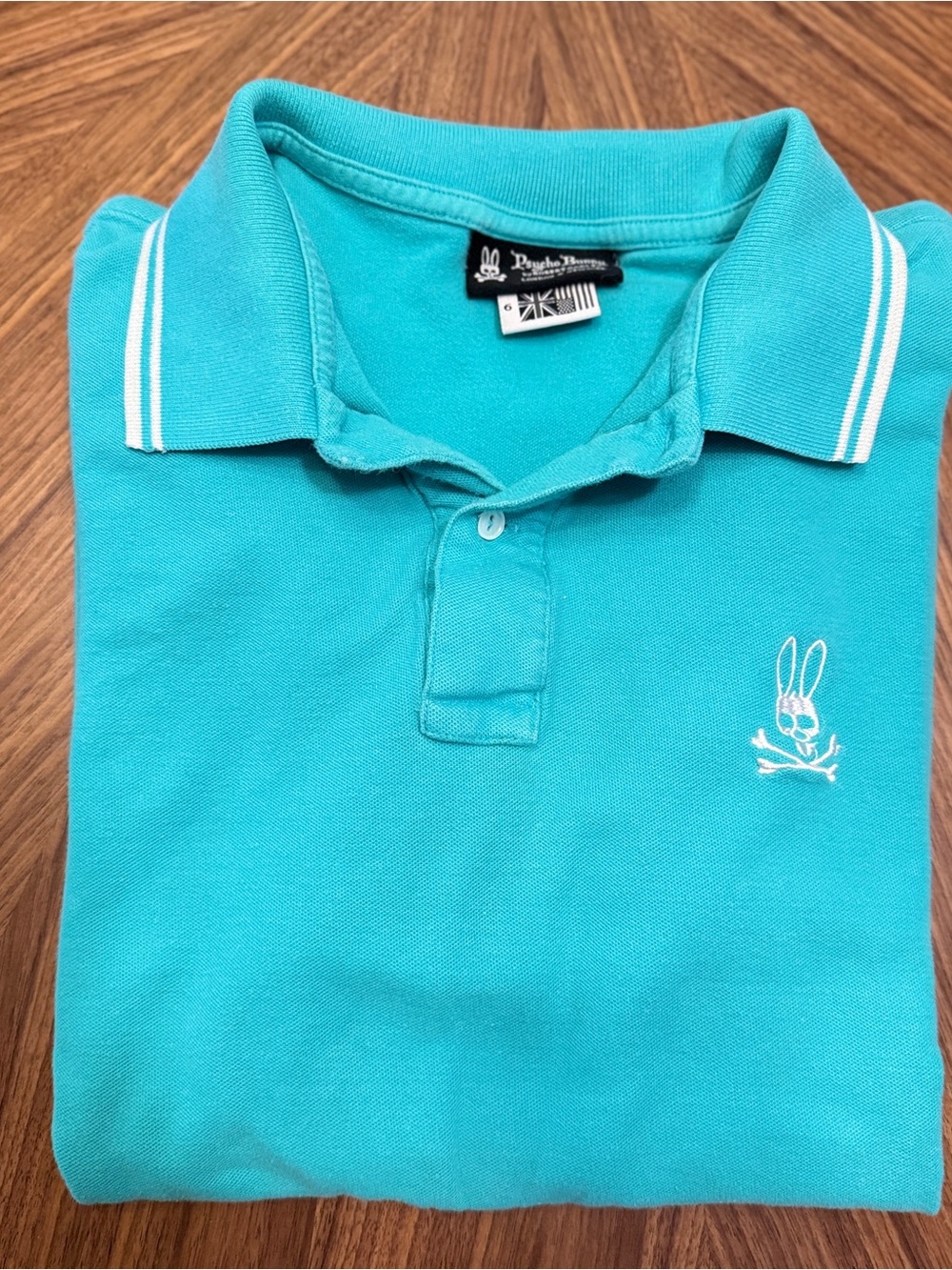 Psycho Bunny Men’s Teal Polo Shirt with Embroidered Logo